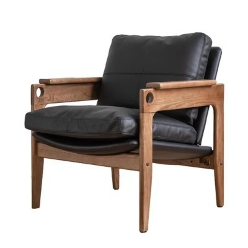 Nordic solid wood lazy retro armrest fabric chair casual single leather sofa designer bed and breakfast balcony
Nordic solid wood lazy retro armrest fabric chair casual single leather sofa designer bed and breakfast balcony