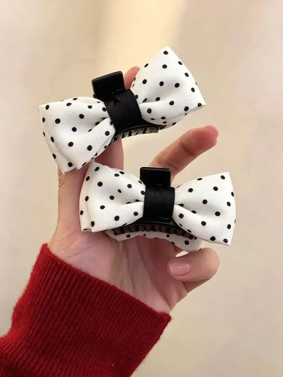 2pcs Polka Dot Bow Hair Claw Clips For Women Retro Styling Accessories
2pcs Polka Dot Bow Hair Claw Clips For Women Retro Styling Accessories