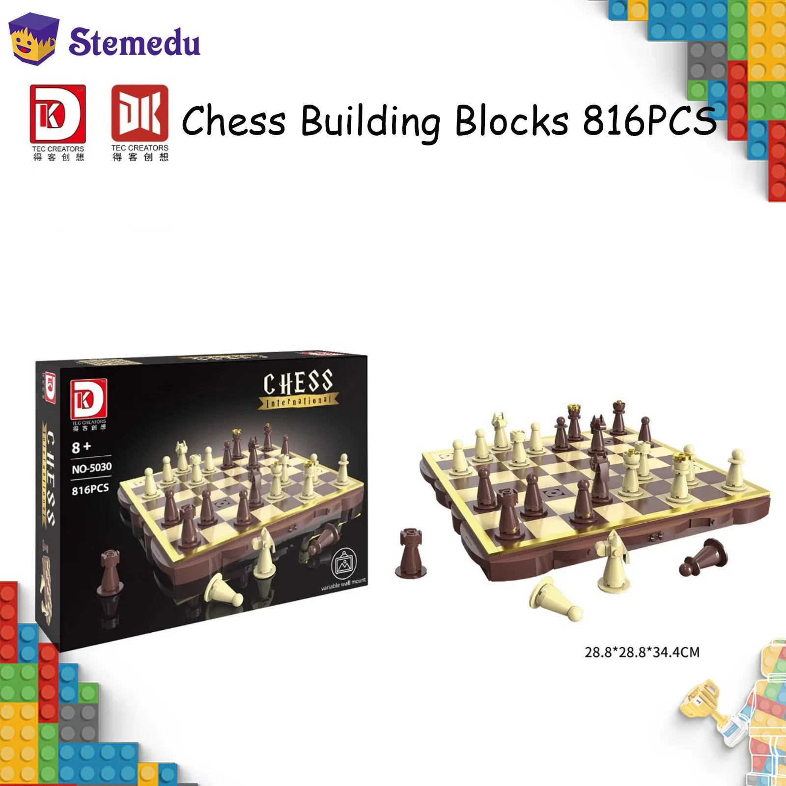 Deke 5030 Chess Building Blocks 816PCS Educational STEM Toy Foldable 3D Wall Art Puzzle Model for Kids Adults Home Decor
Deke 5030 Chess Building Blocks 816PCS Educational STEM Toy Foldable 3D Wall Art Puzzle Model for Kids Adults Home Decor