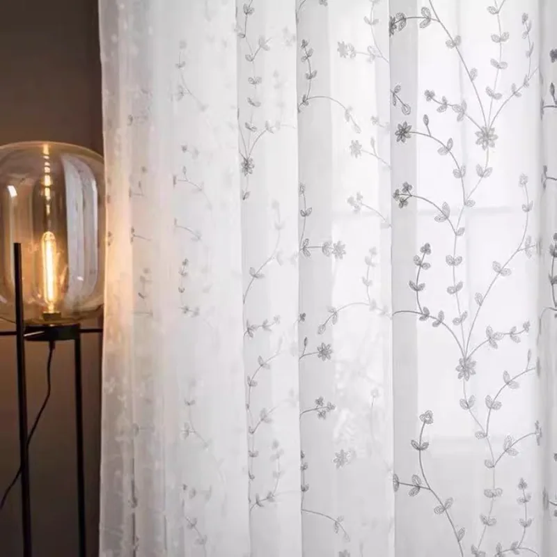 Simple Rural Embroidery Balcony Screen Tulle Curtains for Living Dining Room Bedroom White Floral Window Screen Customize
Simple Rural Embroidery Balcony Screen Tulle Curtains for Living Dining Room Bedroom White Floral Window Screen Customize