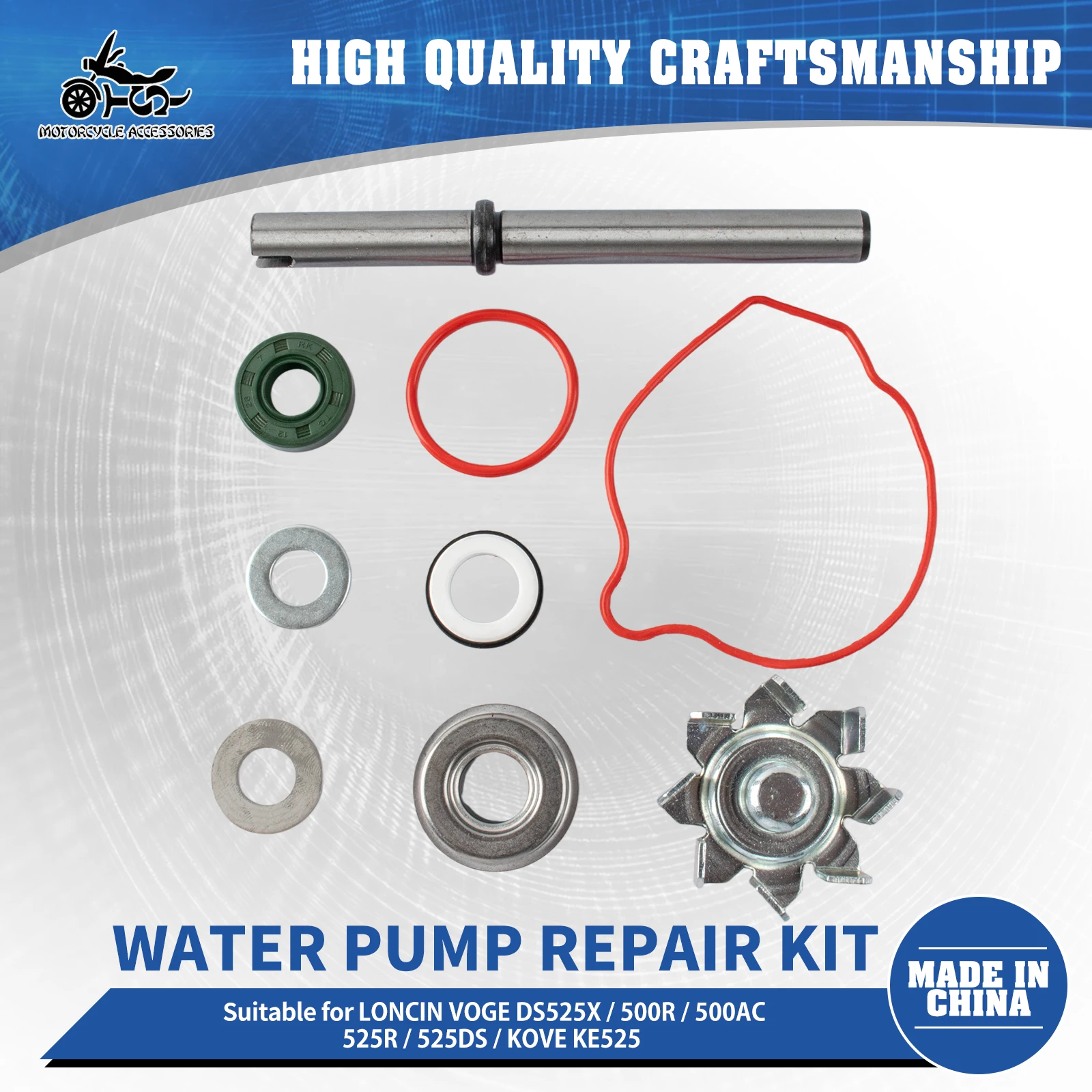 SJ Motorcycle Parts Water Pump Repair Kit For LONCIN VOGE DS525X KOVE MOTO 525X KE500 KE525 Impeller Shaft Seal Gasket Set
SJ Motorcycle Parts Water Pump Repair Kit For LONCIN VOGE DS525X KOVE MOTO 525X KE500 KE525 Impeller Shaft Seal Gasket Set