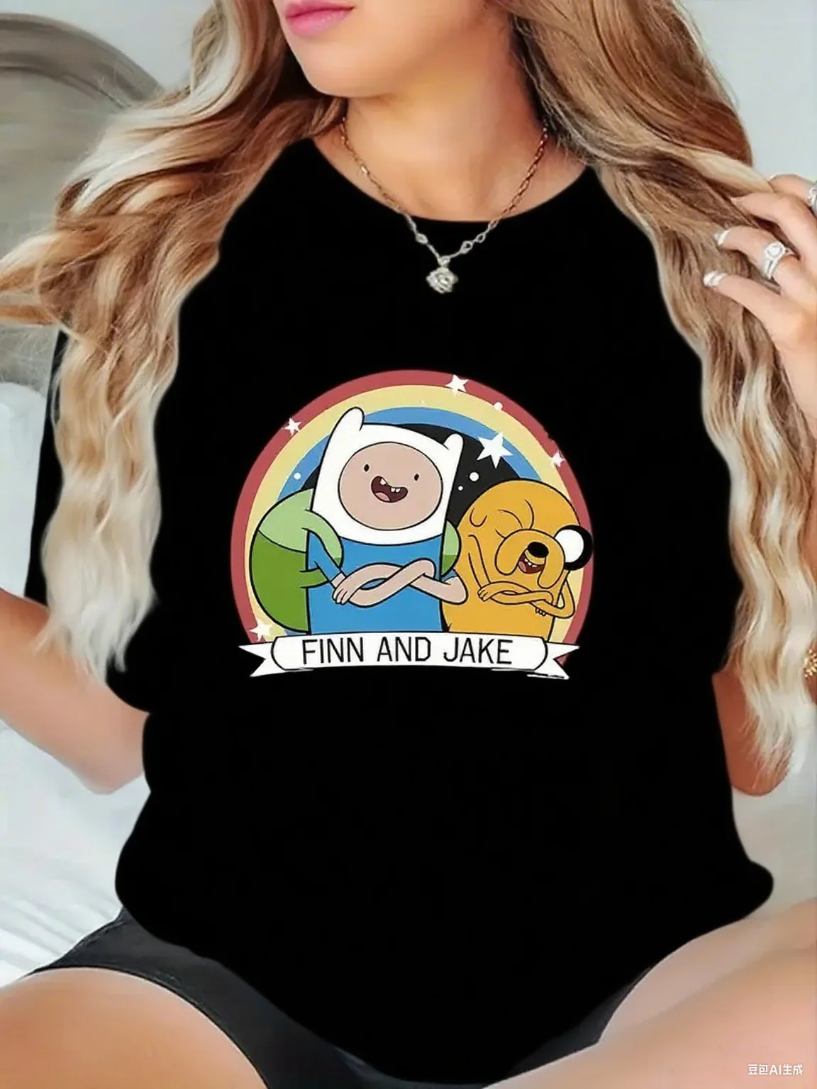 Adventure Time Themed Cotton Tee Charming Finn and Jake with Rainbow Print Soft Pure Cotton for Casual We New Arrival Tee S-4XL
Adventure Time Themed Cotton Tee Charming Finn and Jake with Rainbow Print Soft Pure Cotton for Casual We New Arrival Tee S-4XL