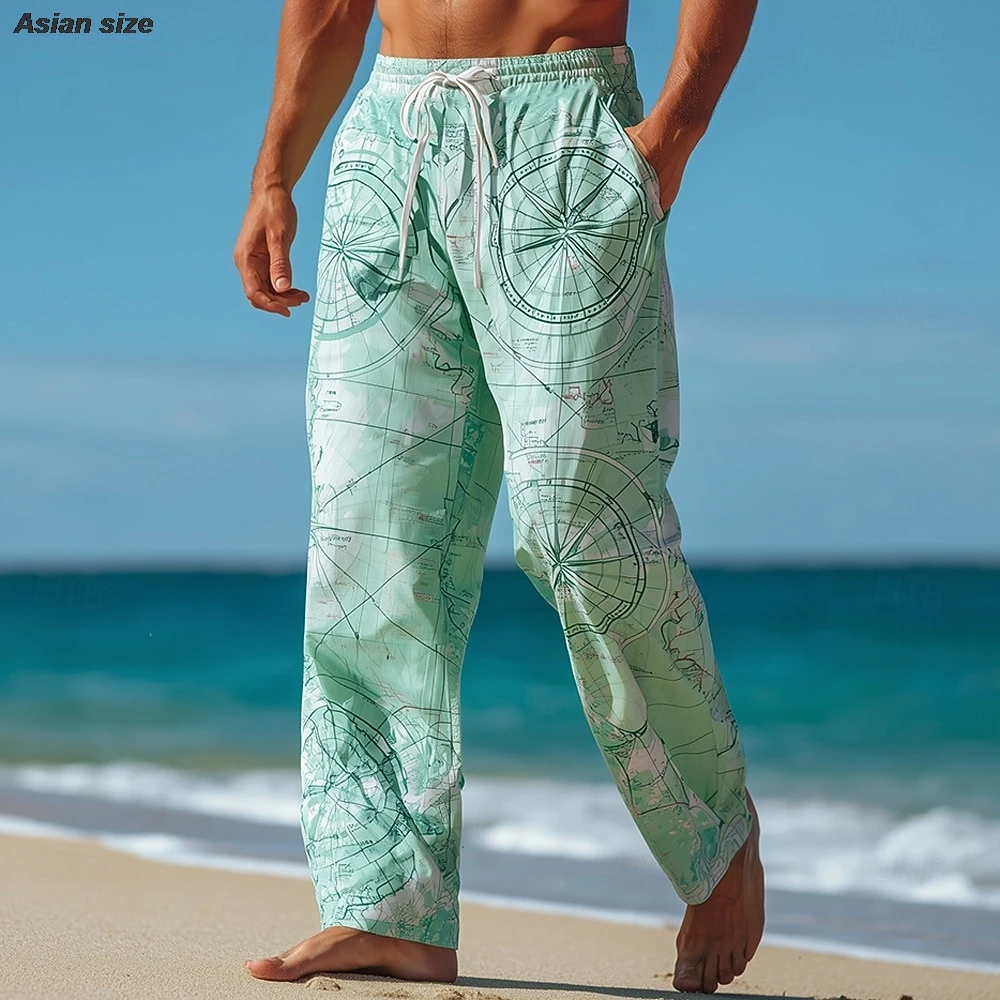 Men's Nautical Compass Sailboat Trousers Baggy Pants Casual Pants Mid Waist Vintage Retro Holiday Beach Wear Drawstring Waist
Men's Nautical Compass Sailboat Trousers Baggy Pants Casual Pants Mid Waist Vintage Retro Holiday Beach Wear Drawstring Waist