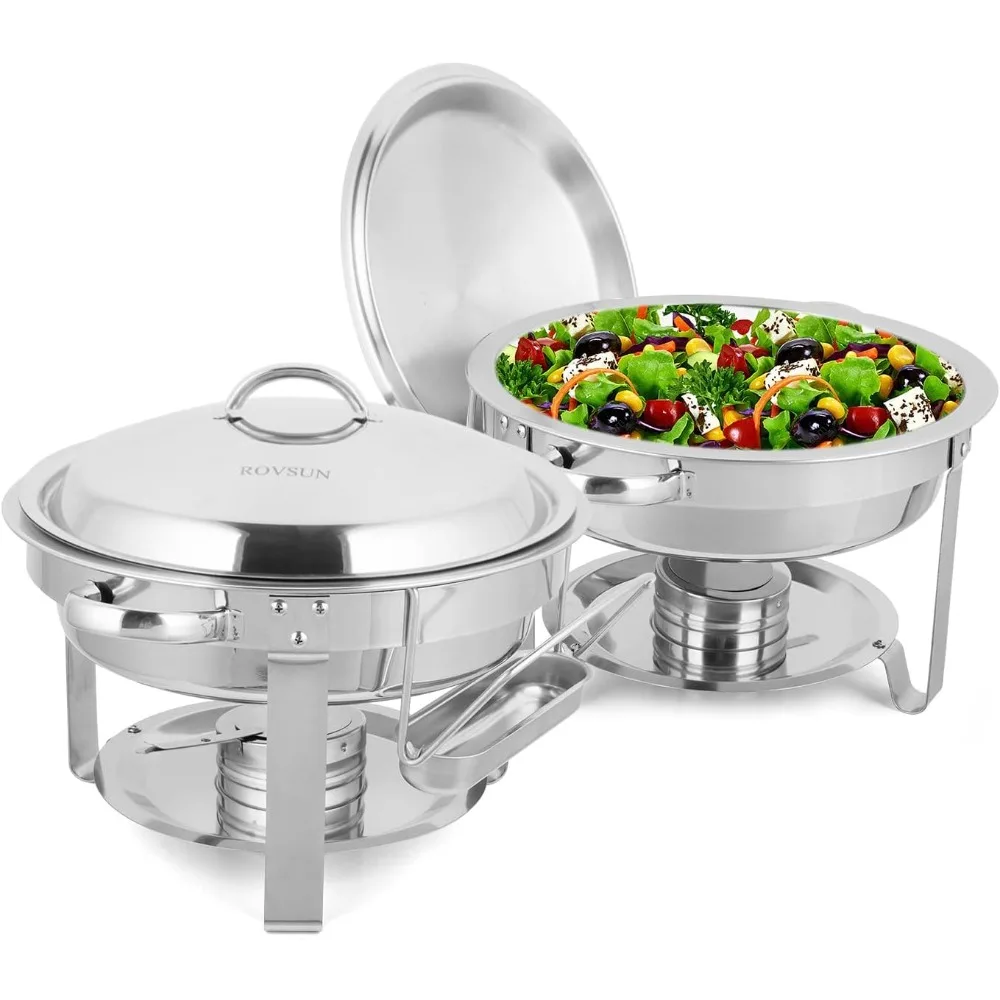 ROVSUN 5 Qt 2 Pack Chafing Dish Buffet Set,NSF Stainless Steel Round Chafers for Catering, Buffet Servers and Warmers Set with L
ROVSUN 5 Qt 2 Pack Chafing Dish Buffet Set,NSF Stainless Steel Round Chafers for Catering, Buffet Servers and Warmers Set with L
