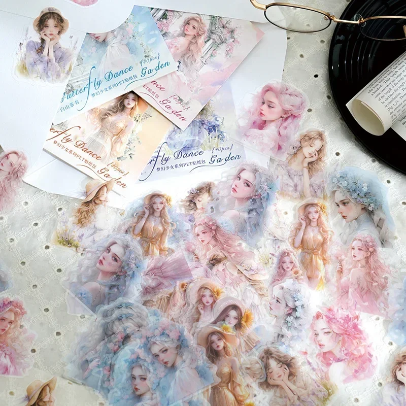 30Sheets Sticker Pack Dream Girl Series Literary Girl Decoration Materials School Supplies Handbook Scrapbook cut 125*105mm
30Sheets Sticker Pack Dream Girl Series Literary Girl Decoration Materials School Supplies Handbook Scrapbook cut 125*105mm