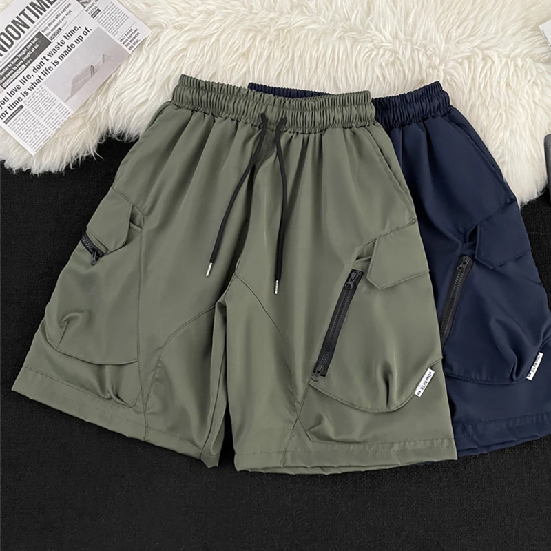 Мужская летняя рабочая одежда, шорты, новые японские уличные карманы, повседневные свободные брюки, модные универсальные спортивные брюки на шнурке 
Мужская летняя рабочая одежда, шорты, новые японские уличные карманы, повседневные свободные брюки, модные универсальные спортивные брюки на шнурке