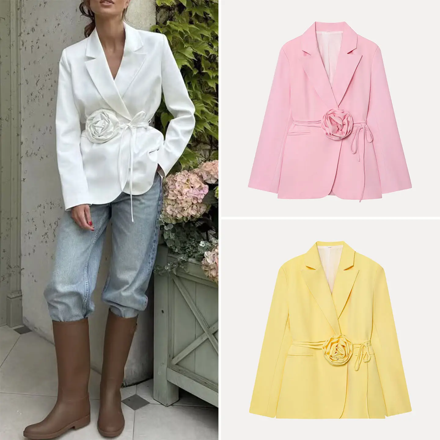Fashionable Floral Tie-Waist Suit Jacket Women's Summer 2026 Simple Versatile Personality Matching Outerwear ZADATA Brand
Fashionable Floral Tie-Waist Suit Jacket Women's Summer 2026 Simple Versatile Personality Matching Outerwear ZADATA Brand