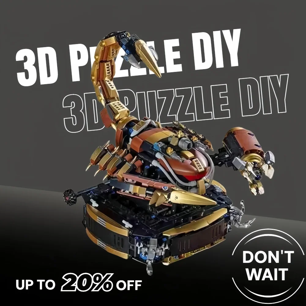 1316PcsMechanical Scorpion Construction Kit, Gold and Brown, Metal Finish, Collectible Display Model, Boy's Toy Gift
1316PcsMechanical Scorpion Construction Kit, Gold and Brown, Metal Finish, Collectible Display Model, Boy's Toy Gift