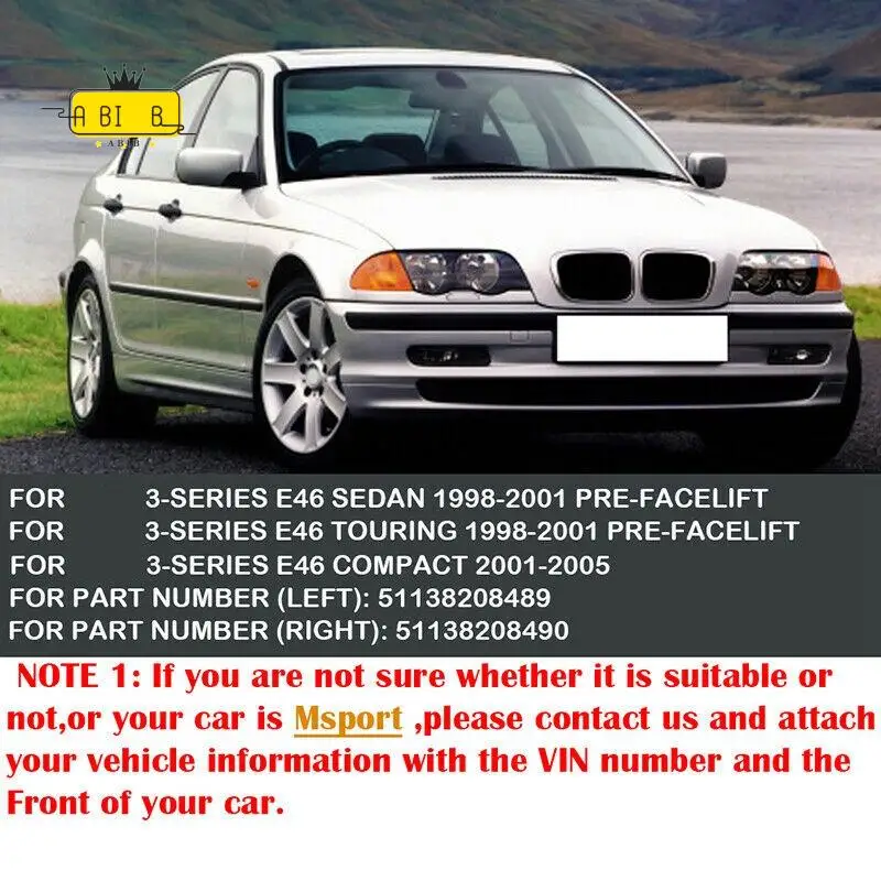 ABIB -2X Chrome Front Hood Kidney Grille Grill For BMW 1998-2001 E46 320I 323I 325I 328I 330I 4-Door Sedan
ABIB -2X Chrome Front Hood Kidney Grille Grill For BMW 1998-2001 E46 320I 323I 325I 328I 330I 4-Door Sedan