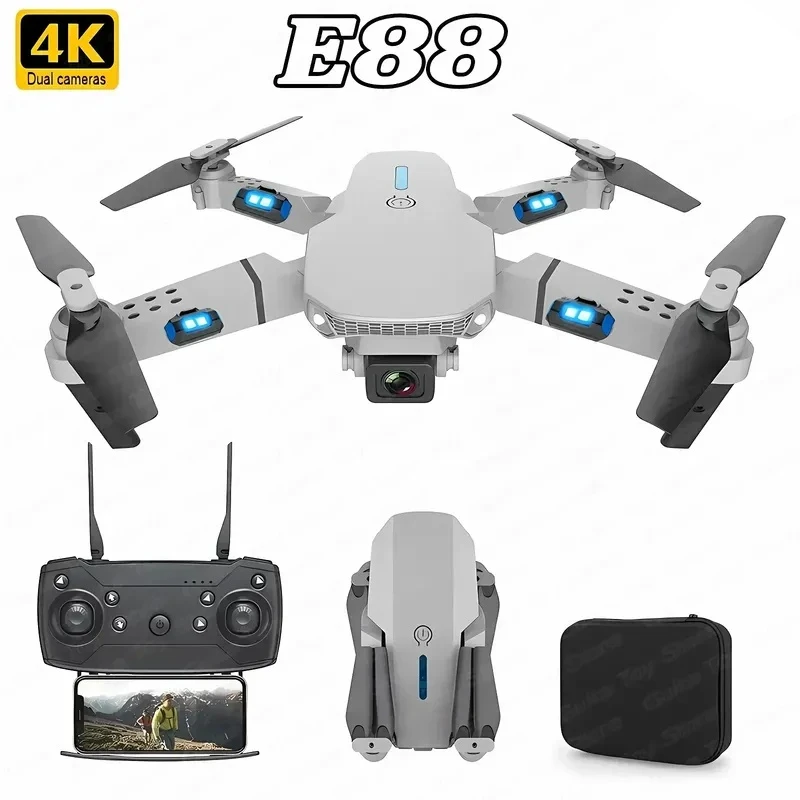 Новая модель дрона E88 Pro WiFi FPV. Широкоугольная HD 4K камера, удерживающая высоту, складная радиоуправляемая игрушка Ldeal, гидрокоптер для рождественского подарка для мальчиков
Новая модель дрона E88 Pro WiFi FPV. Широкоугольная HD 4K камера, удерживающая высоту, складная радиоуправляемая игрушка Ldeal, гидрокоптер для рождественского подарка для мальчиков
