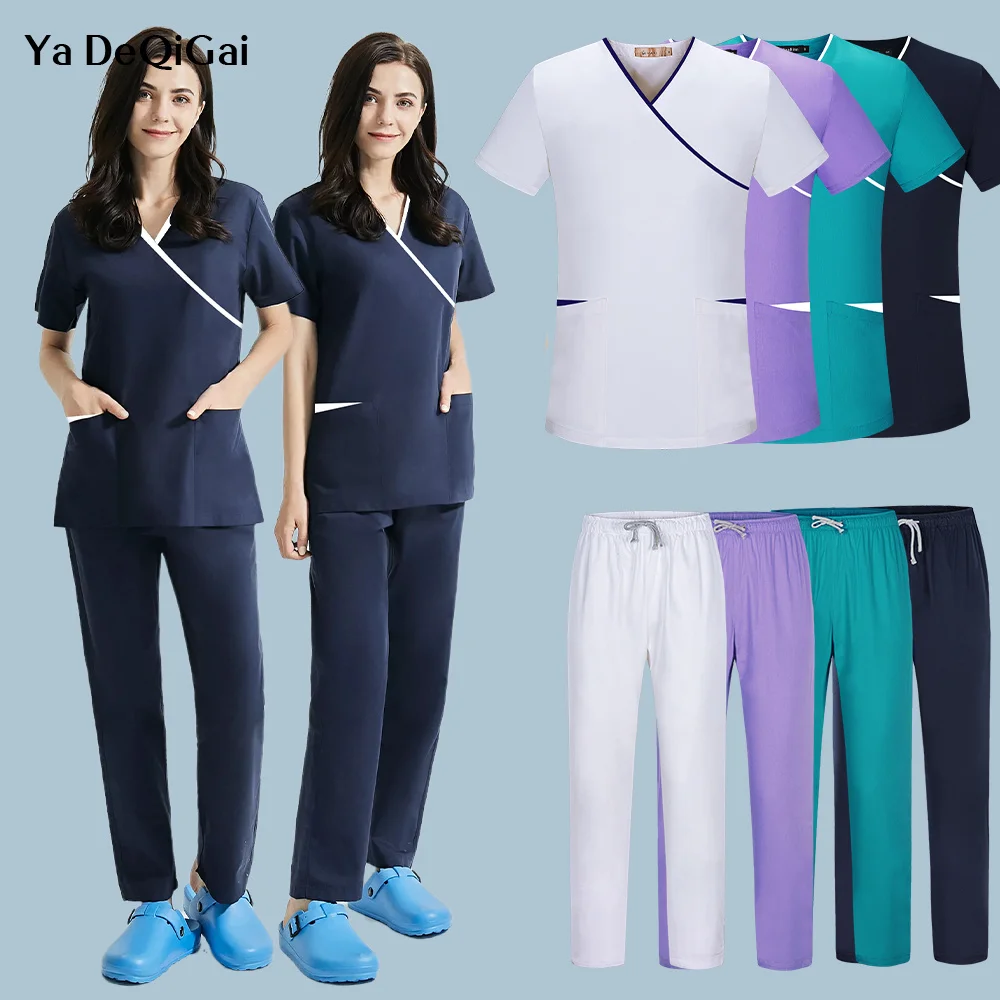 Wholesale Price Scrubs For Women Pet Hospital Uniform Set Scrub Solid Color Unisex Surgical Gown Pocket V-neck Suits
Wholesale Price Scrubs For Women Pet Hospital Uniform Set Scrub Solid Color Unisex Surgical Gown Pocket V-neck Suits