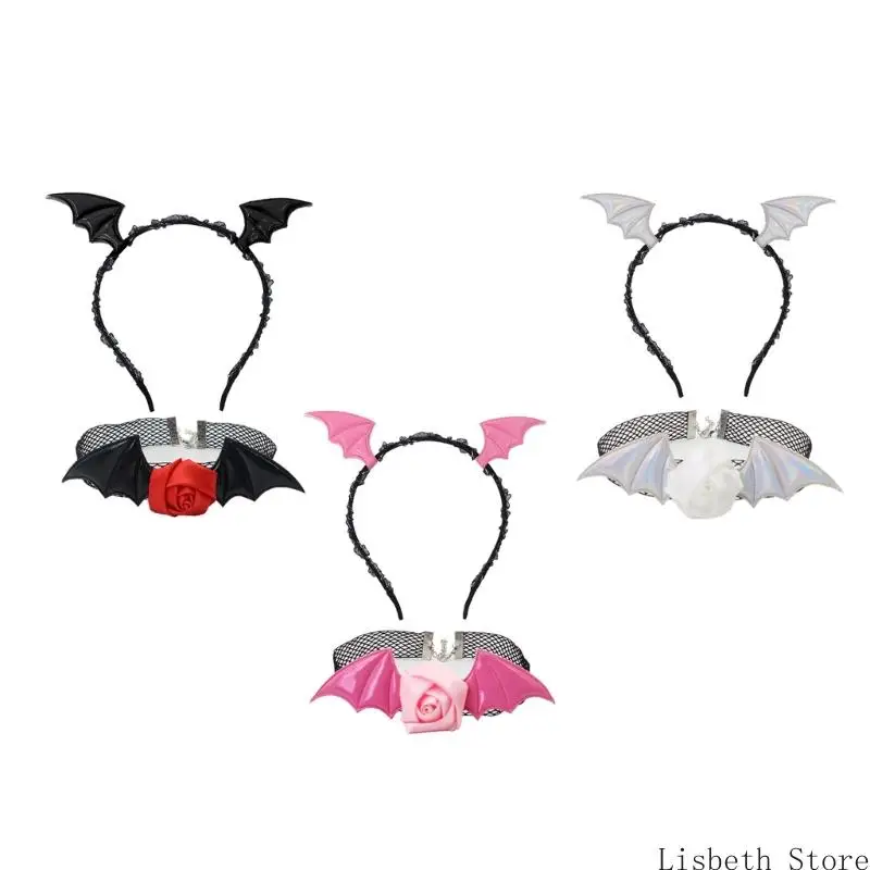 124a 2pcs Halloween Devil Costume Set Devil Bat Bat Headdless Clorace Choker Collece
124a 2pcs Halloween Devil Costume Set Devil Bat Bat Headdless Clorace Choker Collece