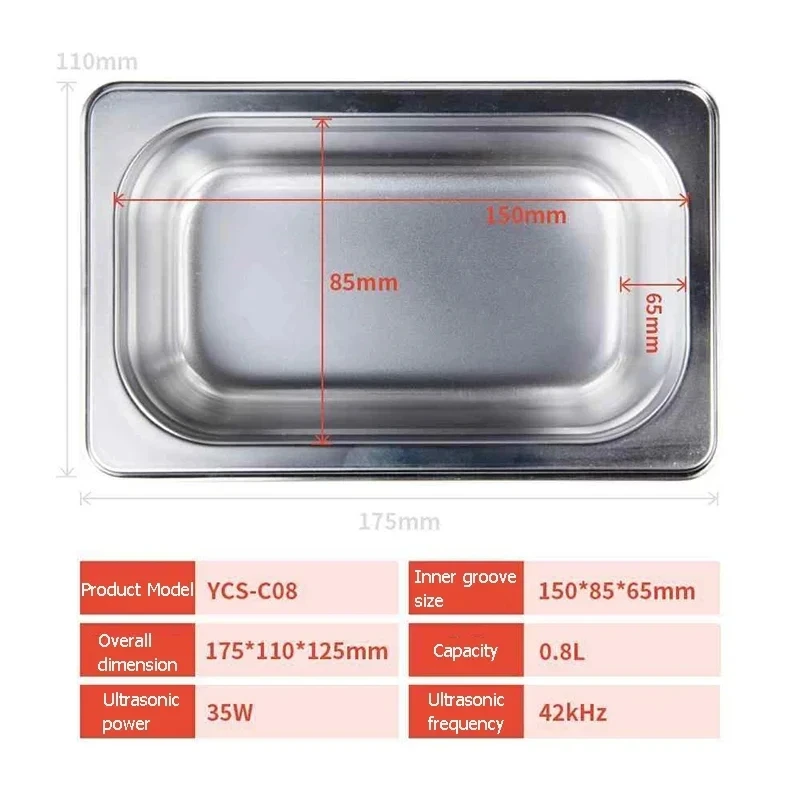 YCS YCS-C08 Ultrasonic Cleaning Machine Mobile Phone Accessories Cleaning Machine Portable Ultrasonic Cleaner
YCS YCS-C08 Ultrasonic Cleaning Machine Mobile Phone Accessories Cleaning Machine Portable Ultrasonic Cleaner