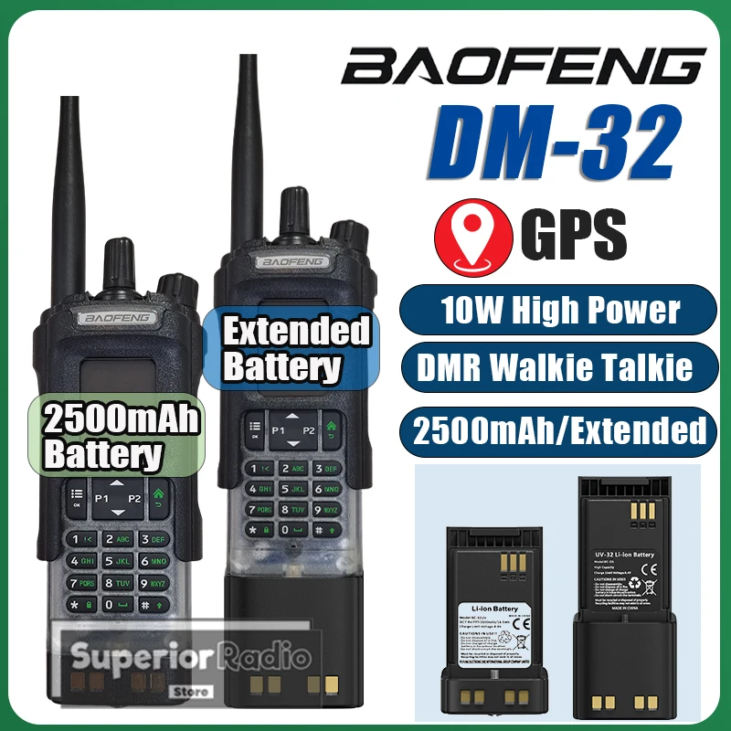 Baofeng DM-32 DMR Digitial Walkie Talkie Transparent GPS APRS AES256 Multi Band Dual Time Slot Portable Long Range NOAA Type-C
Baofeng DM-32 DMR Digitial Walkie Talkie Transparent GPS APRS AES256 Multi Band Dual Time Slot Portable Long Range NOAA Type-C