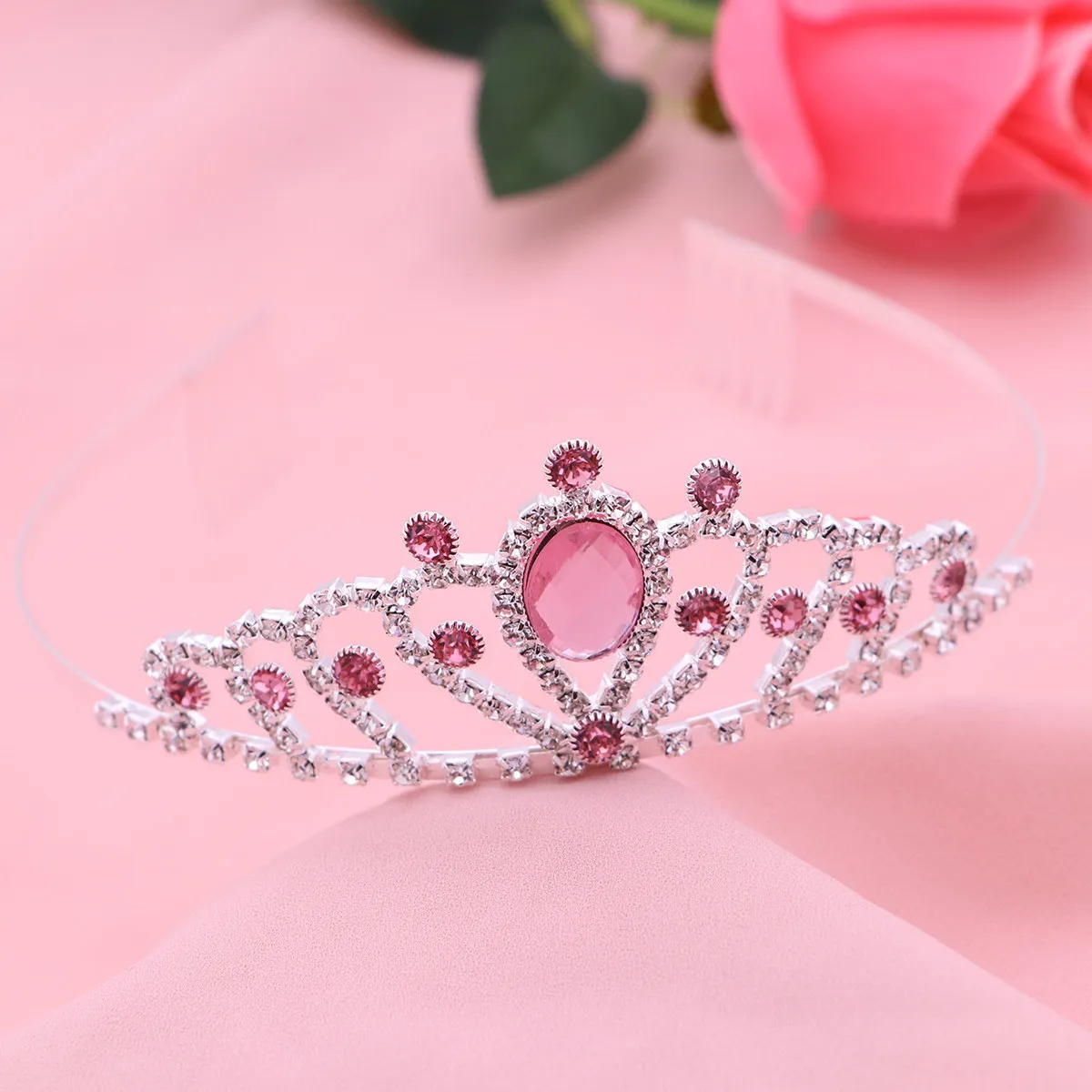 Heart Tiara Crystal Birthday Party Hair Accessories Pink Crown Headband Princess Glittering Decoration
Heart Tiara Crystal Birthday Party Hair Accessories Pink Crown Headband Princess Glittering Decoration