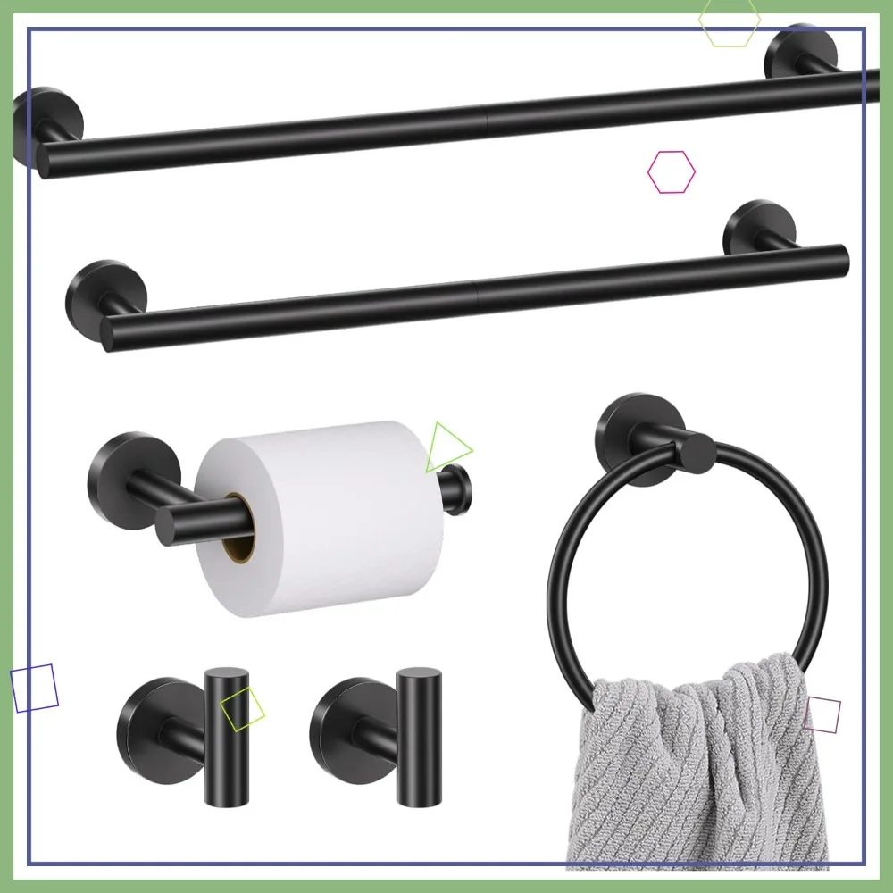 Набор из 6 матовых черных держателей для полотенец, 23,6 дюйма, из нержавеющей стали SUS304, аксессуары для ванной комнаты для современных домов
Набор из 6 матовых черных держателей для полотенец, 23,6 дюйма, из нержавеющей стали SUS304, аксессуары для ванной комнаты для современных домов