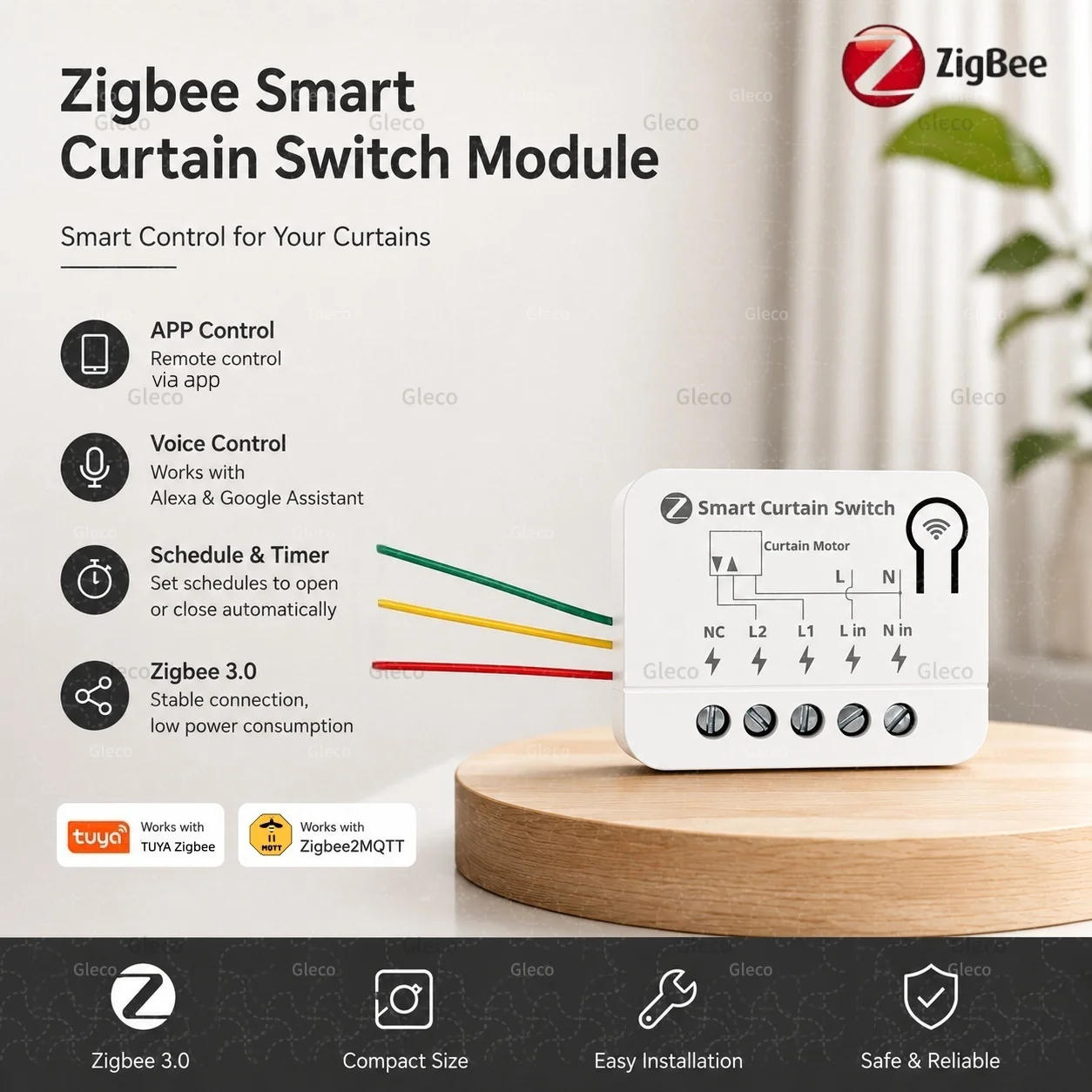 ZigBee Smart Curtain Switch Module Roller Shutter Blinds Motor Relay Switches Module Breaker For Zigbee2mqtt TUYA Alexa Google
ZigBee Smart Curtain Switch Module Roller Shutter Blinds Motor Relay Switches Module Breaker For Zigbee2mqtt TUYA Alexa Google