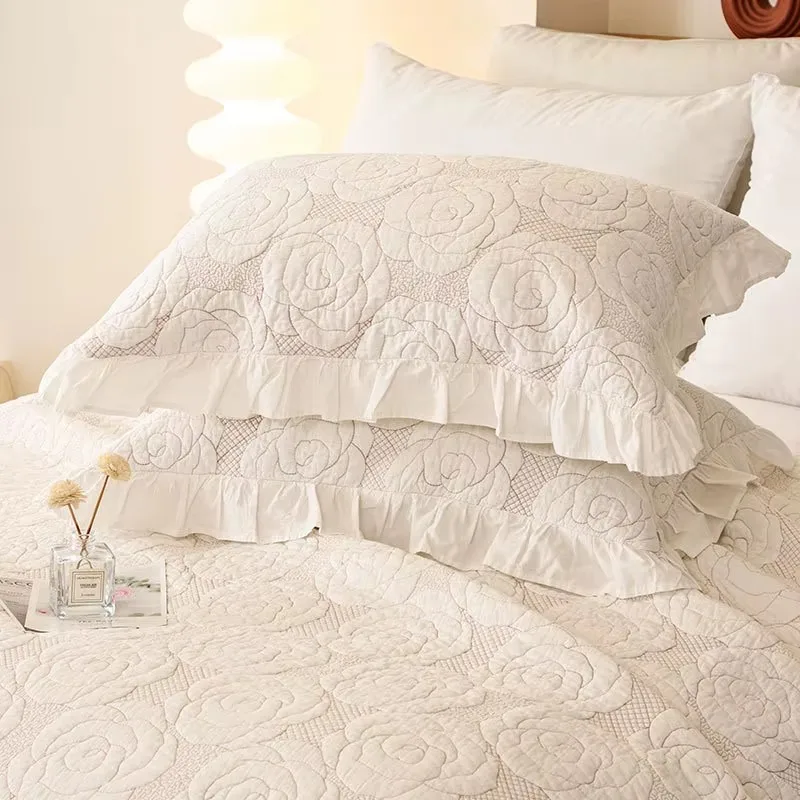 Plain Embroidered Cotton Quilt Set 3PCS - Queen Size Summer Bedspread with Lace Decor & Pillowcase - Quilted Coverlet Comforter
Plain Embroidered Cotton Quilt Set 3PCS - Queen Size Summer Bedspread with Lace Decor & Pillowcase - Quilted Coverlet Comforter