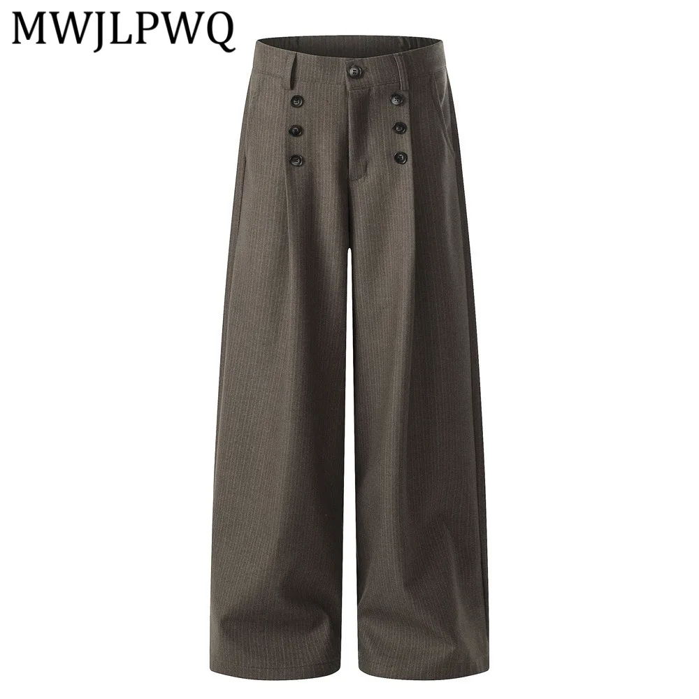 MWJLPWQ American-Style Trendy Retro Vertical Striped Wide-Leg Pants For Men Loose Double Buttons Pleated Design Trousers 14681
MWJLPWQ American-Style Trendy Retro Vertical Striped Wide-Leg Pants For Men Loose Double Buttons Pleated Design Trousers 14681