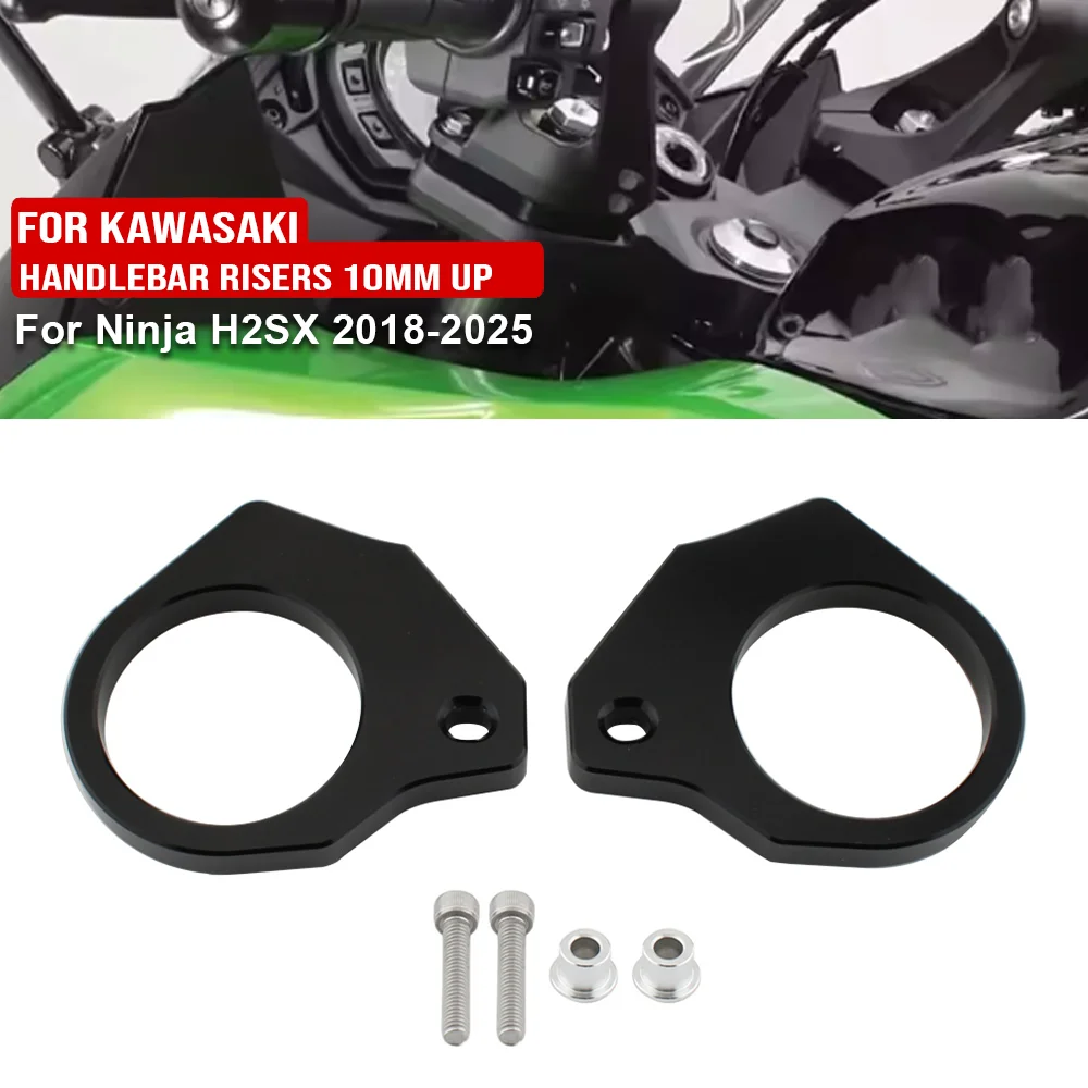 Motorcycle Handlebar Risers 10mm Up Adapters Extender Mounts Clamp For Kawasaki Ninja H2SX H2 SX H 2 SX SE 2018-2023 2024 2025
Motorcycle Handlebar Risers 10mm Up Adapters Extender Mounts Clamp For Kawasaki Ninja H2SX H2 SX H 2 SX SE 2018-2023 2024 2025