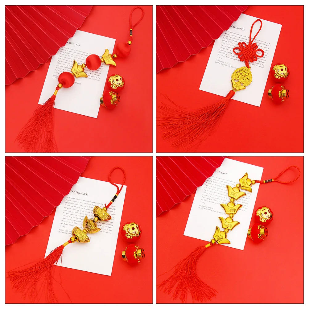 4Pcs Chinese New Year Pendant Yuanbao Hanging Decoration Festival Supplies Bonsai Front Door Pendant Spring Festival Decor 
4Pcs Chinese New Year Pendant Yuanbao Hanging Decoration Festival Supplies Bonsai Front Door Pendant Spring Festival Decor