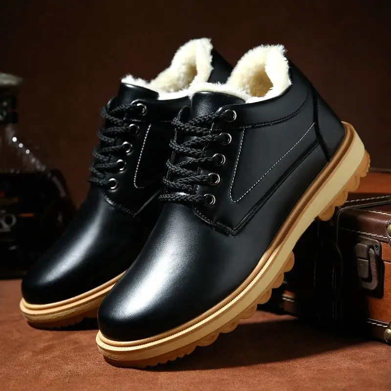 Winter Leather Men's Boots Thick Fur Warm Ankle Boots Working Men Footwear Waterproof Snow Boots Plus Size
Winter Leather Men's Boots Thick Fur Warm Ankle Boots Working Men Footwear Waterproof Snow Boots Plus Size