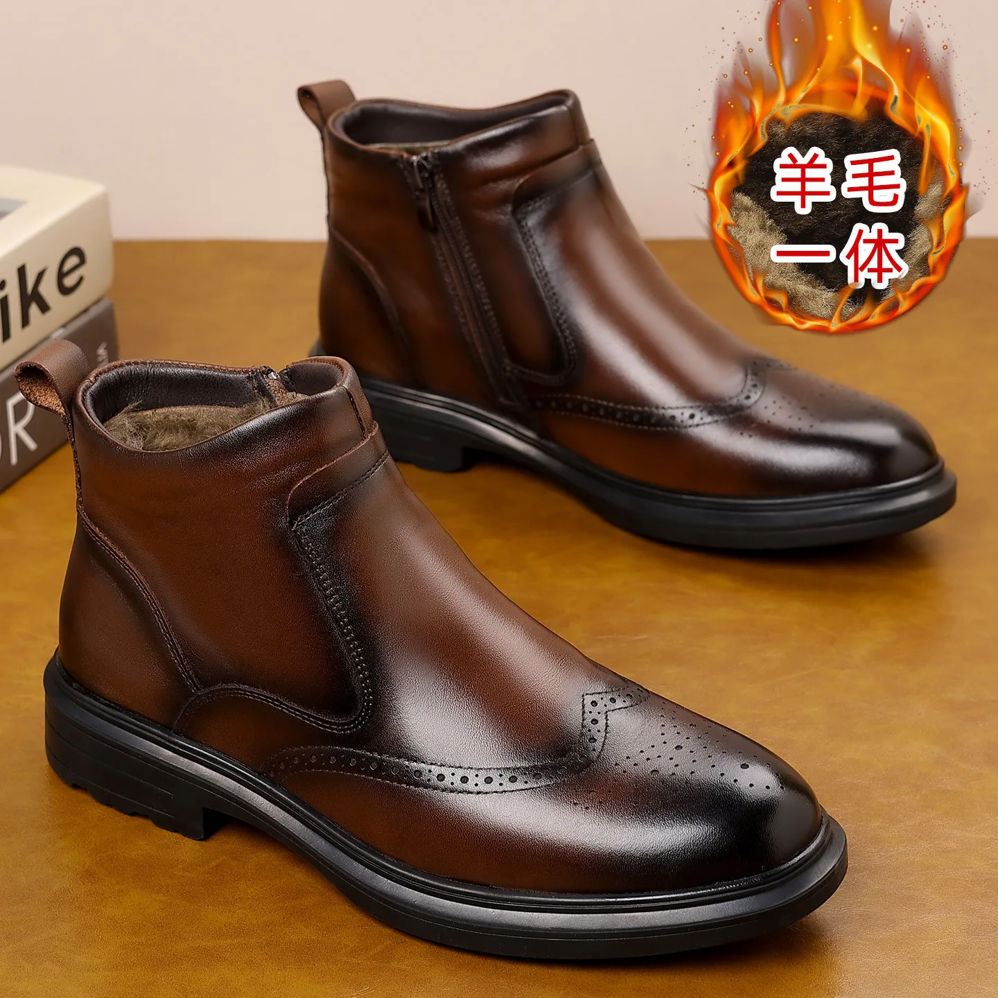 Men's shoes 2026 genuine leather cotton shoes men's high top thick wool integrated men's Chelsea boots
Men's shoes 2026 genuine leather cotton shoes men's high top thick wool integrated men's Chelsea boots