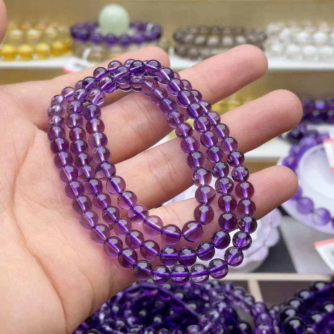 Natural Lavender Amethyst Quartz Crystal Bracelet 3 Laps Clear Round Beads 6mm Woman Men Crystal Purple Amethyst AAAAAA
Natural Lavender Amethyst Quartz Crystal Bracelet 3 Laps Clear Round Beads 6mm Woman Men Crystal Purple Amethyst AAAAAA