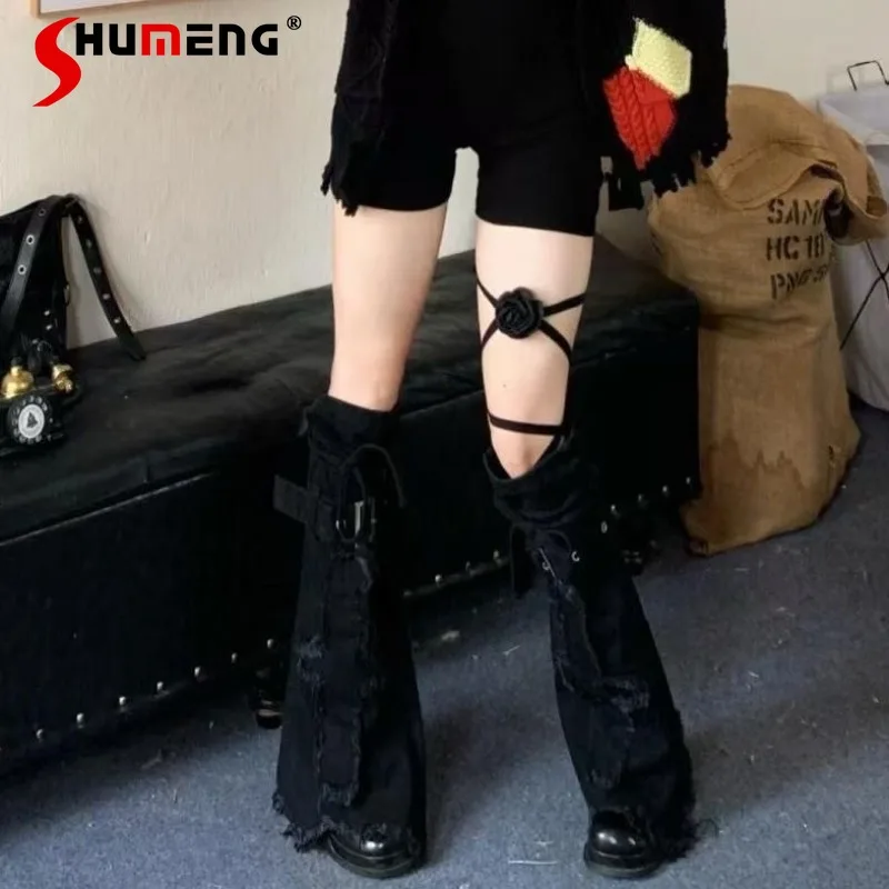 Millennial Hot Girl Dark Personality Solid Color Stylish Washed Denim Leg Warmers Lace-up Design Sense Outerwear Boot Covers
Millennial Hot Girl Dark Personality Solid Color Stylish Washed Denim Leg Warmers Lace-up Design Sense Outerwear Boot Covers