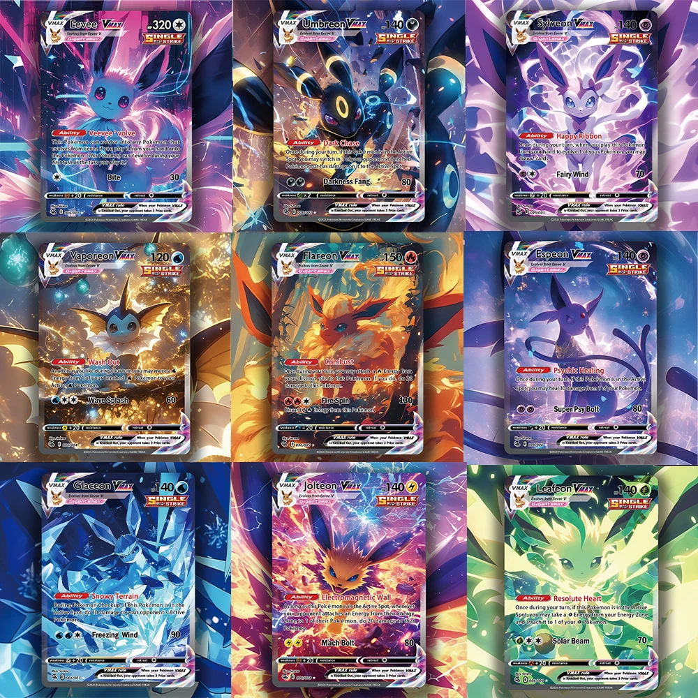 Eevee Vmax PKM PTCG Evolves from Gigantamax Set Pokemon DIY Relic Hunters TCG Custom Hobby Collectible Card with holographic
Eevee Vmax PKM PTCG Evolves from Gigantamax Set Pokemon DIY Relic Hunters TCG Custom Hobby Collectible Card with holographic