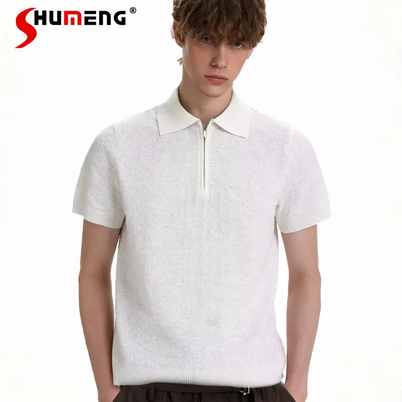 Men's Women's 2026 Summer New Fashion Half Zipper POLO Short-sleeve Tops Stylish Tees Male Handsome Simple Solid Color T-Shirts
Men's Women's 2026 Summer New Fashion Half Zipper POLO Short-sleeve Tops Stylish Tees Male Handsome Simple Solid Color T-Shirts