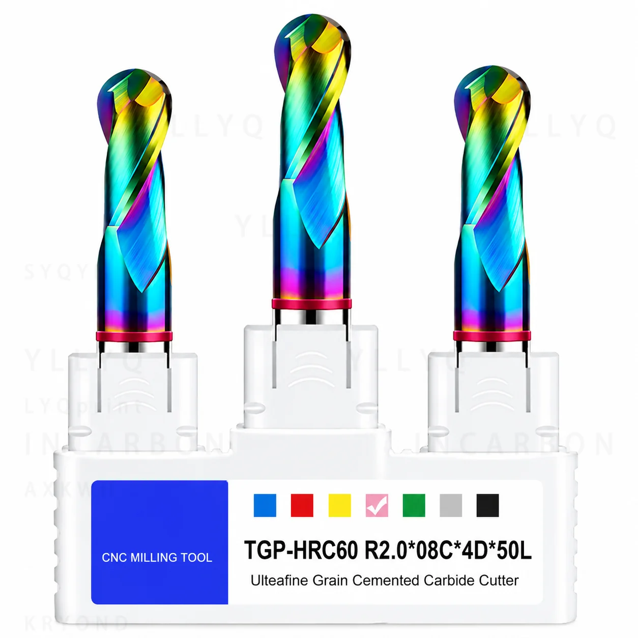HRC60 2 Flute Carbide Ball Nose End Mill Colorful Coated Tungsten Steel CNC Milling Cutter for Aluminum High Precision Machining
HRC60 2 Flute Carbide Ball Nose End Mill Colorful Coated Tungsten Steel CNC Milling Cutter for Aluminum High Precision Machining