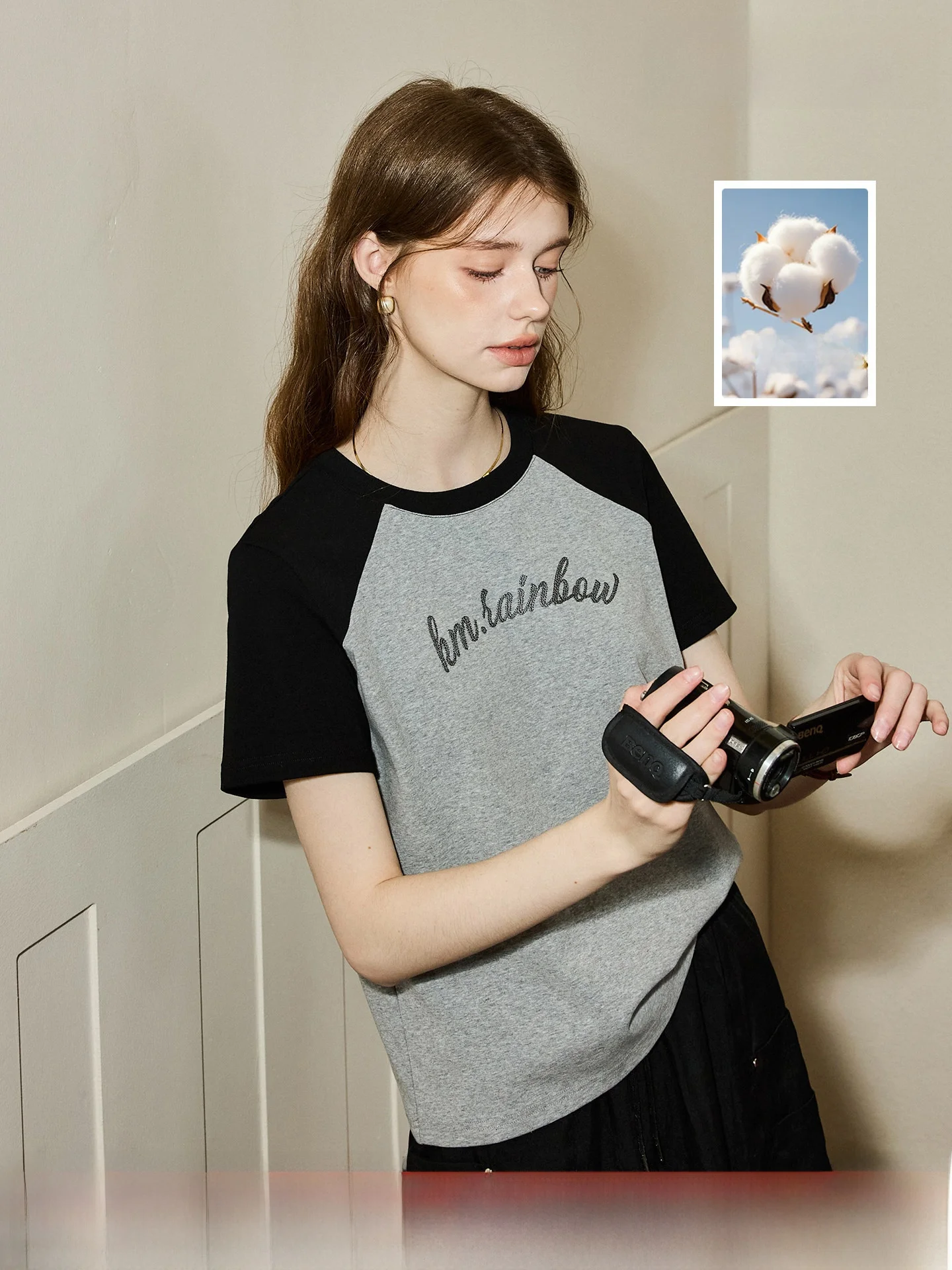 Cloud Cotton Grey T-Shirt Short Sleeve Printed Slimming Commuting Summer Casual Style Universal Fit Straight Cut Knitted Fabric
Cloud Cotton Grey T-Shirt Short Sleeve Printed Slimming Commuting Summer Casual Style Universal Fit Straight Cut Knitted Fabric