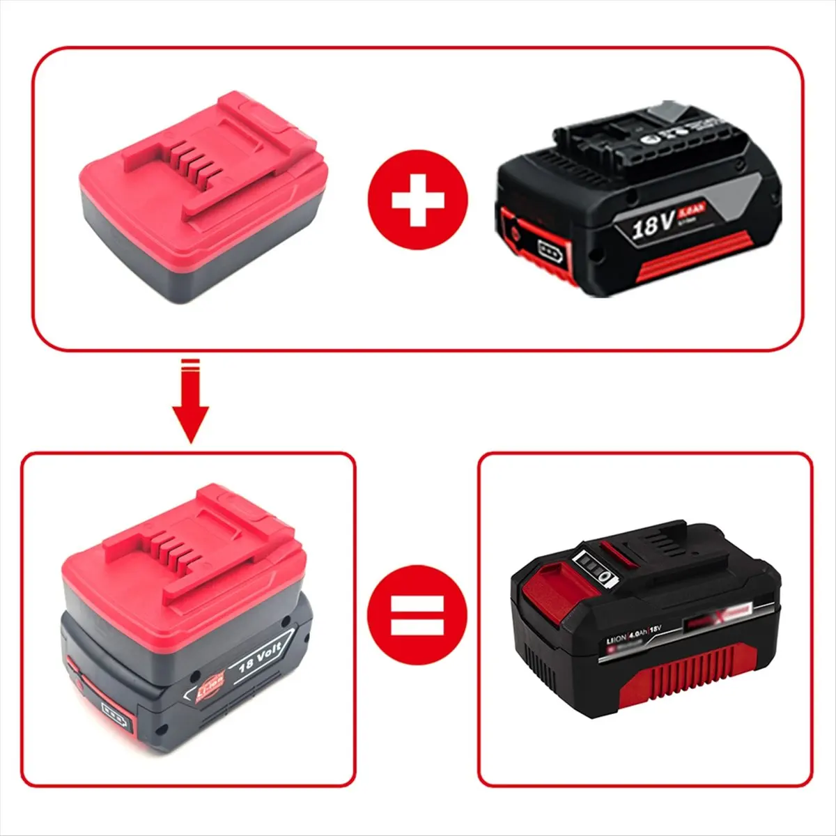 A58Z For Bosch BAT Series 18V Lithium Batteries Battery Adapter Converter for Einhell 18V Battery Power Tools Drills
A58Z For Bosch BAT Series 18V Lithium Batteries Battery Adapter Converter for Einhell 18V Battery Power Tools Drills