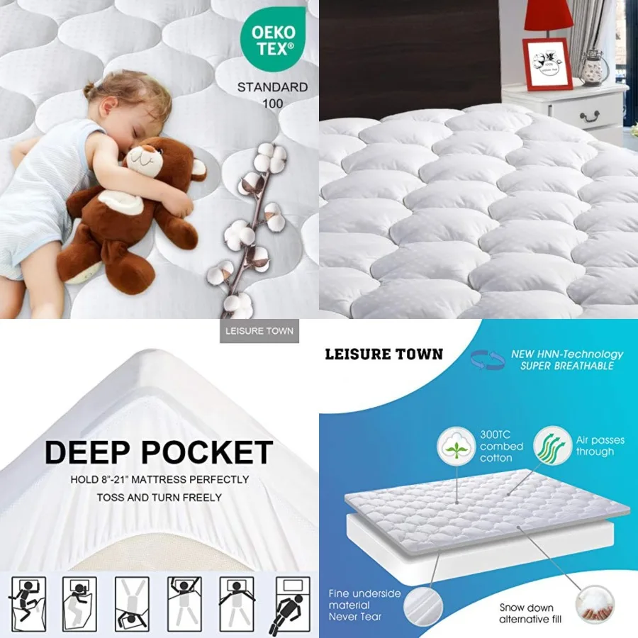 Cotton King Mattress Pad Fitted Quilted Mattress Cover Pillow Top Mattress Topper Cooling Soft Breathable Mattress Protector with 8-21 Deep Pocket,Machine Washable (78x80 White)
Cotton King Mattress Pad Fitted Quilted Mattress Cover Pillow Top Mattress Topper Cooling Soft Breathable Mattress Protector with 8-21 Deep Pocket,Machine Washable (78x80 White)