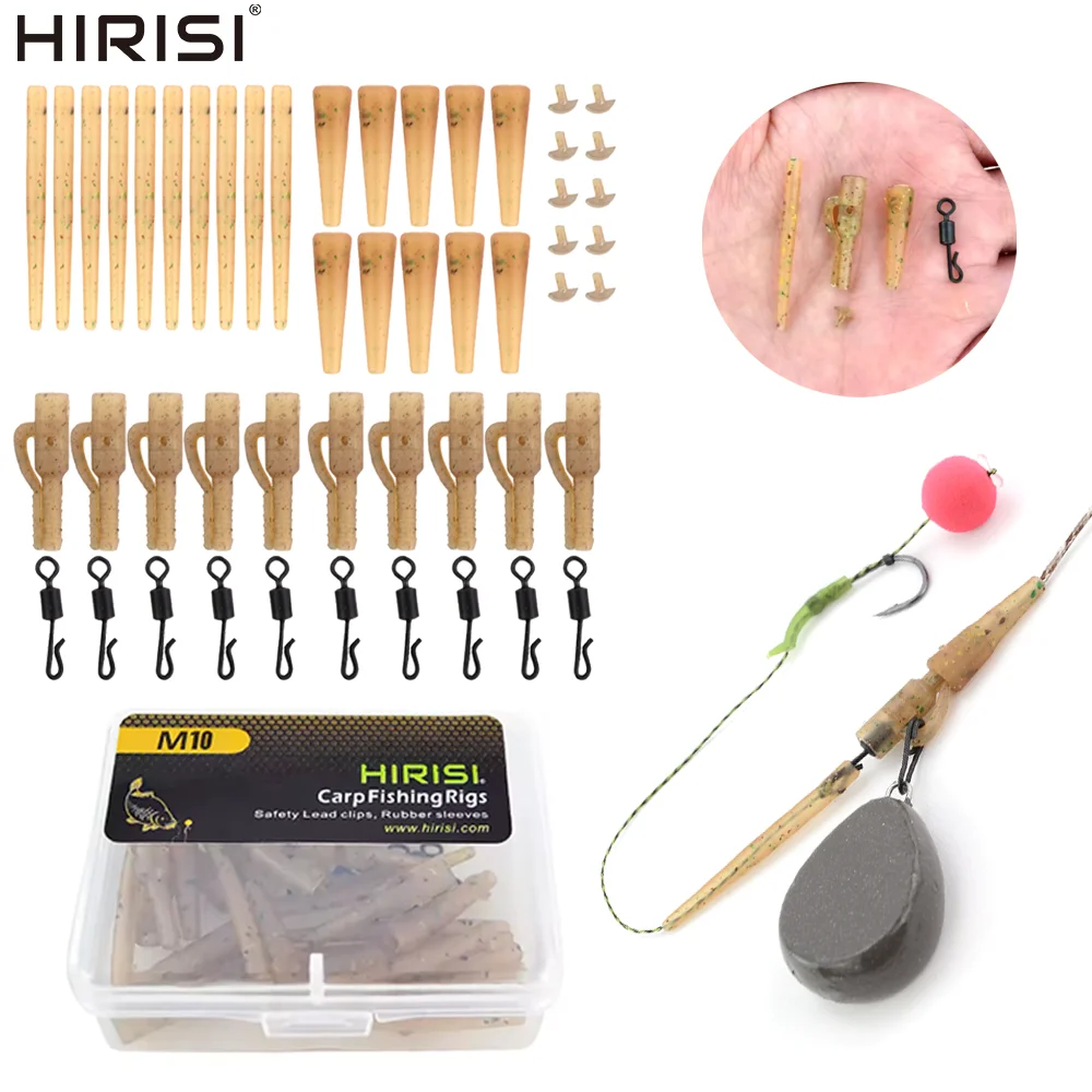 Hirisi 40pcs Carp Fishing Safety Lead Clips Tail Rubber Cone Anti Tangle Sleeve Quick Change Swivels Fishing Accessories Rig M10
Hirisi 40pcs Carp Fishing Safety Lead Clips Tail Rubber Cone Anti Tangle Sleeve Quick Change Swivels Fishing Accessories Rig M10