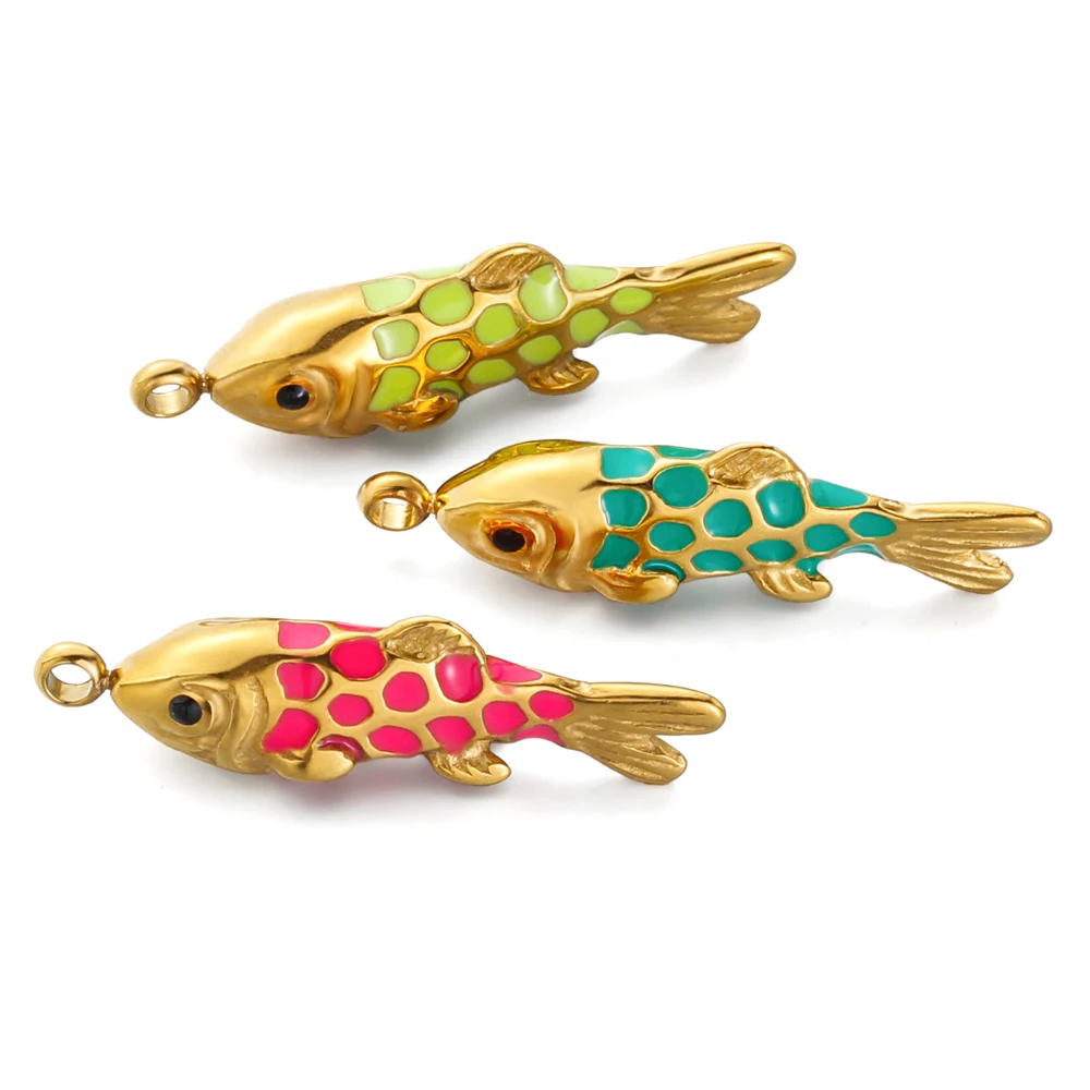 2pcs Stainless Steel Enamel Ocean Fish Charms 3D Goldfish Pendants for DIY Necklace Bracelet Earrings Jewelry Making Supplies
2pcs Stainless Steel Enamel Ocean Fish Charms 3D Goldfish Pendants for DIY Necklace Bracelet Earrings Jewelry Making Supplies