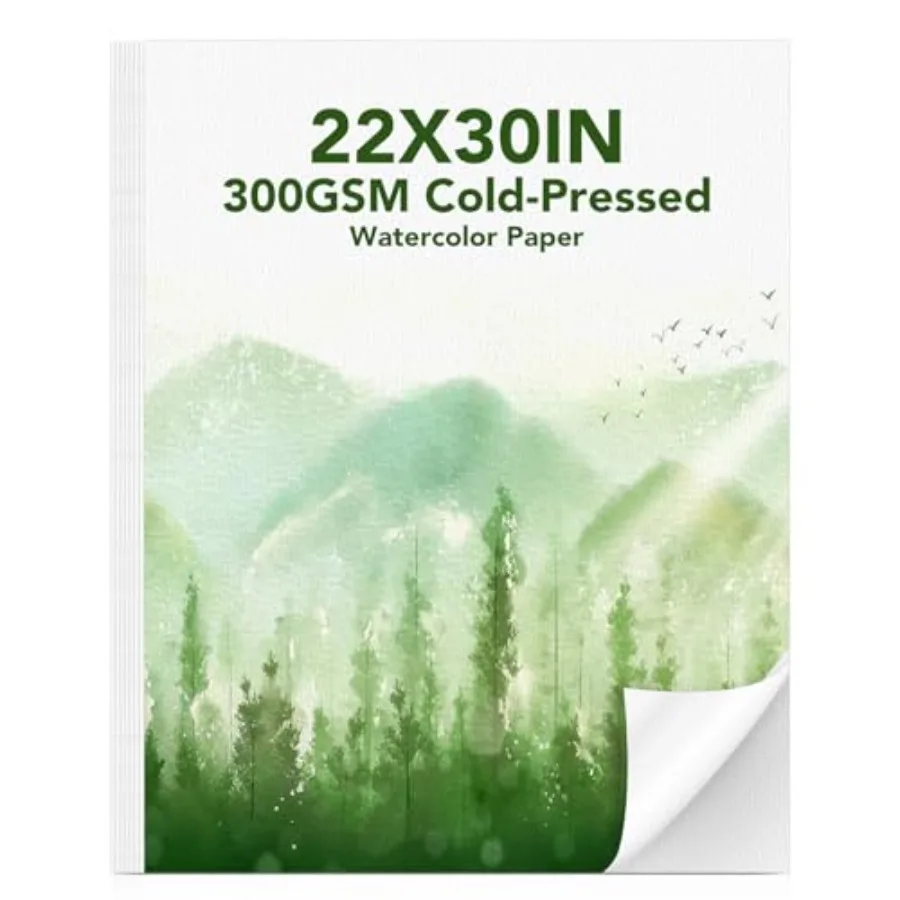30 Sheets Large Watercolor Paper, 22x30 Inches Cold Press Water Color Paper, 300GSM Heavyweight Blank Art Supplies for Beginner
30 Sheets Large Watercolor Paper, 22x30 Inches Cold Press Water Color Paper, 300GSM Heavyweight Blank Art Supplies for Beginner