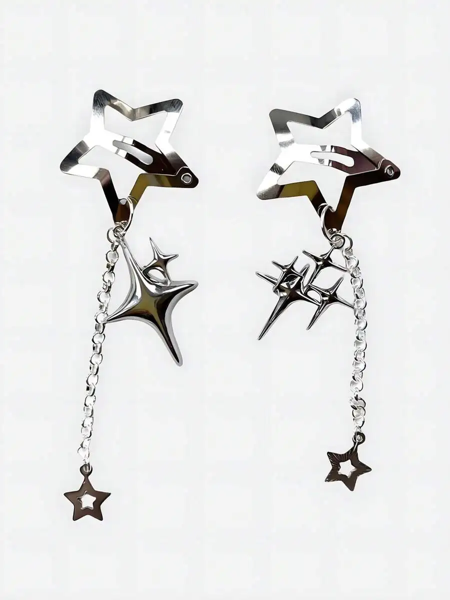 Y2K Punk Star Hair Clips For Women Claw Barrettes With Chain Dangle
Y2K Punk Star Hair Clips For Women Claw Barrettes With Chain Dangle