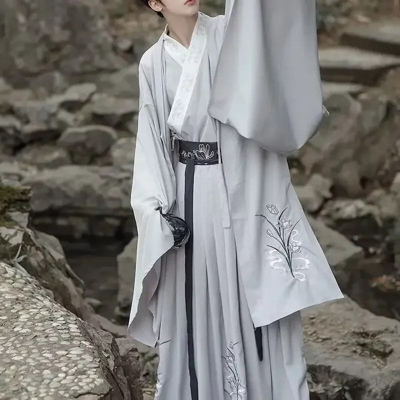 Hanfu Men&Women Chinese Traditional Embroidery Hanfu Sets Couples Carnival Cosplay Costume White&Gray Hanfu Sets Plus Size XXL
Hanfu Men&Women Chinese Traditional Embroidery Hanfu Sets Couples Carnival Cosplay Costume White&Gray Hanfu Sets Plus Size XXL
