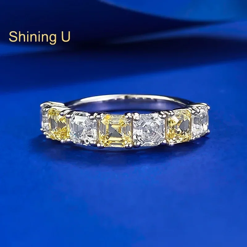 Shining U S925 Silver High Carbon Diamond Yellow Gems Ring for Women Fine Jewlery Anniversary
Shining U S925 Silver High Carbon Diamond Yellow Gems Ring for Women Fine Jewlery Anniversary