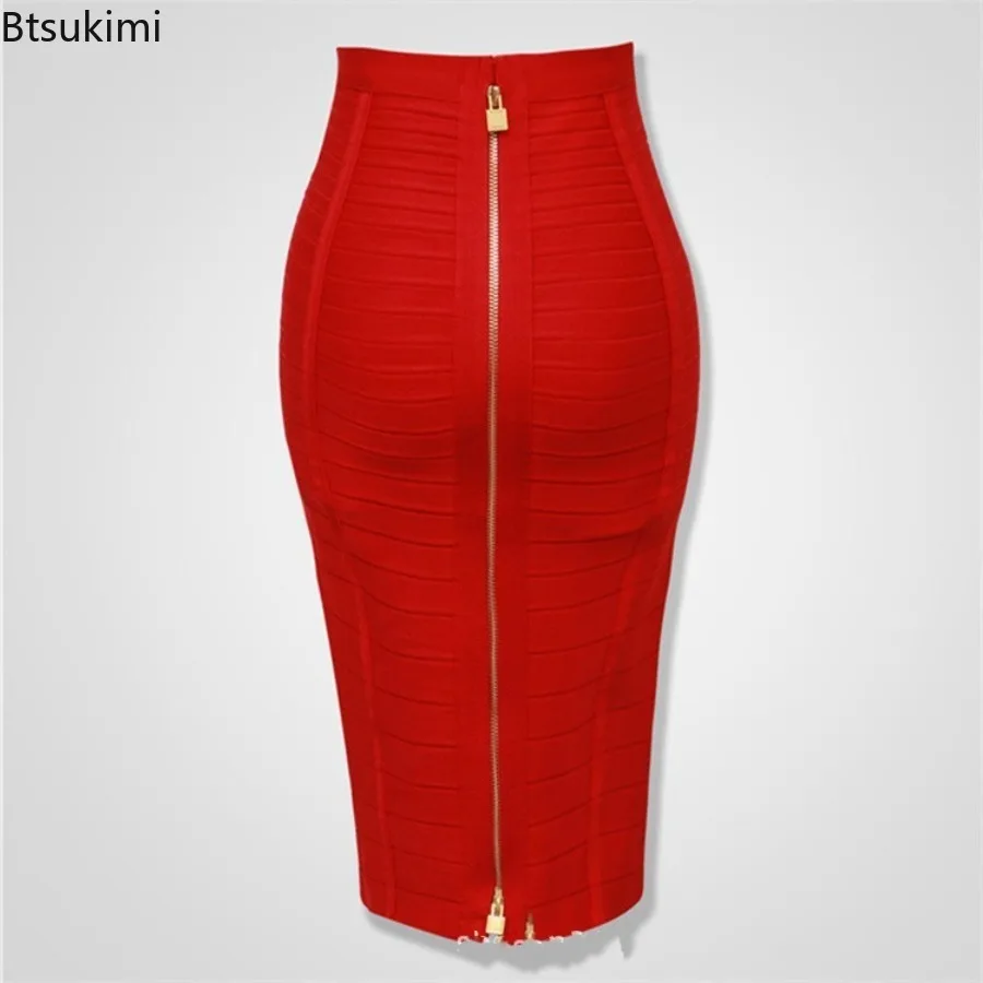 New 2025 Women's Golden Zipper Package Hips Knee Length Bandage Skirt Fashion Office Lady Wear Women Pencil Skirts Basics Item
New 2025 Women's Golden Zipper Package Hips Knee Length Bandage Skirt Fashion Office Lady Wear Women Pencil Skirts Basics Item