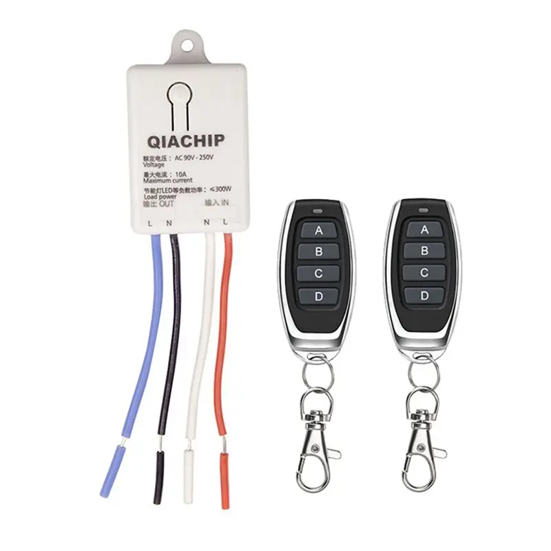 433Mhz Wireless Remote Control Switch LED Light Controller AC90-250V+2PCS 4Keys 433Mhz Remote Control For Electric Doors
433Mhz Wireless Remote Control Switch LED Light Controller AC90-250V+2PCS 4Keys 433Mhz Remote Control For Electric Doors