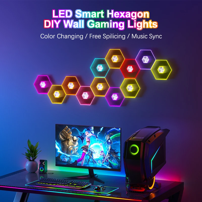 Bluetooth Quantum Lamp Smart App RGB Remote Control 5V Led Esports Atmosphere Light Background Wall Bedroom DIY Decor Wall Lamp
Bluetooth Quantum Lamp Smart App RGB Remote Control 5V Led Esports Atmosphere Light Background Wall Bedroom DIY Decor Wall Lamp