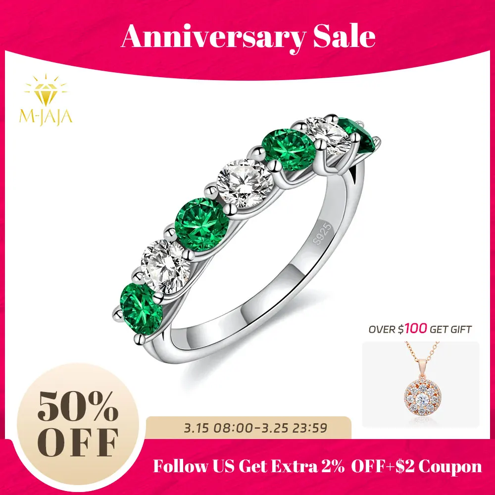 M-JAJA 3.5mm Emerald Gemstone Ring S925 Sterling Silver Lab Created Sapphire/Ruby Moissanite Wedding Band Vintage Fine Jewelry
M-JAJA 3.5mm Emerald Gemstone Ring S925 Sterling Silver Lab Created Sapphire/Ruby Moissanite Wedding Band Vintage Fine Jewelry