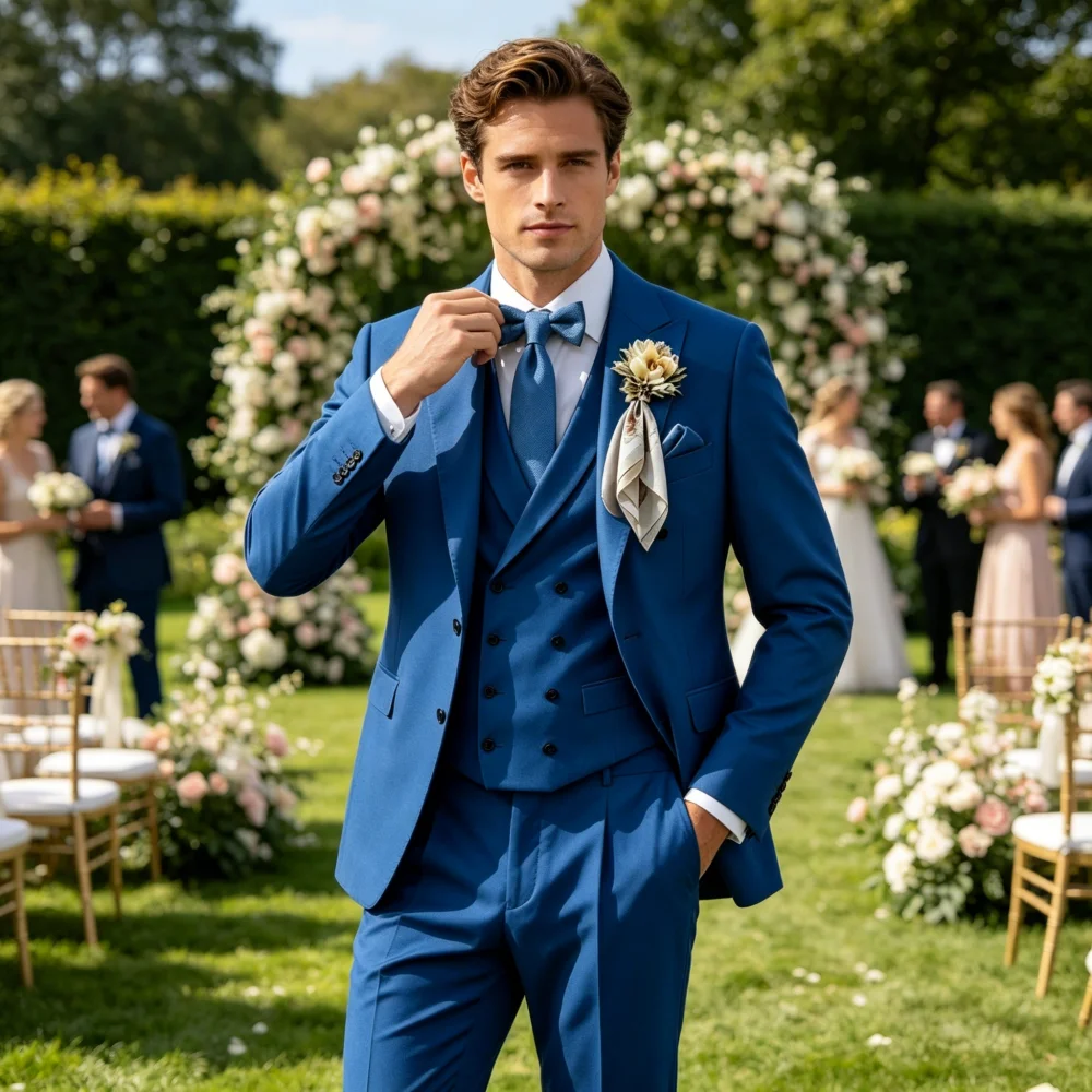 Men's Slim-Fit Three-Piece Wedding Suit Customizable Blazer Best Man Business Attire
Men's Slim-Fit Three-Piece Wedding Suit Customizable Blazer Best Man Business Attire