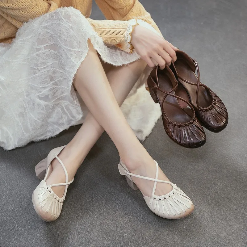 2026 Summer New Genuine Leather French Cross Belt High Heel Sandals Fashionable Versatile Coarse Heel Women's Shoes
2026 Summer New Genuine Leather French Cross Belt High Heel Sandals Fashionable Versatile Coarse Heel Women's Shoes