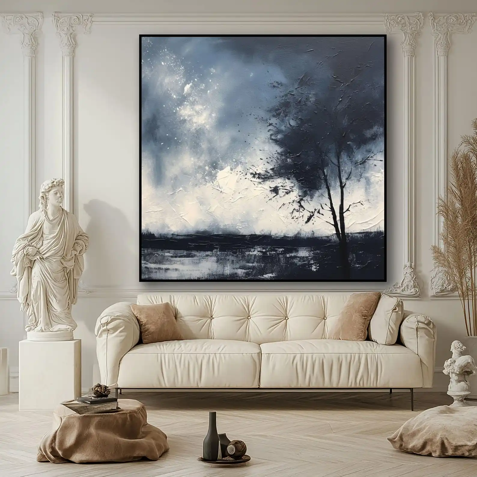 Mhemyo Large Textured Foggy Tree Painting Monochrome Abstract Hand Painted Canvas Modern Wall Art For Living Room or Home Decor
Mhemyo Large Textured Foggy Tree Painting Monochrome Abstract Hand Painted Canvas Modern Wall Art For Living Room or Home Decor