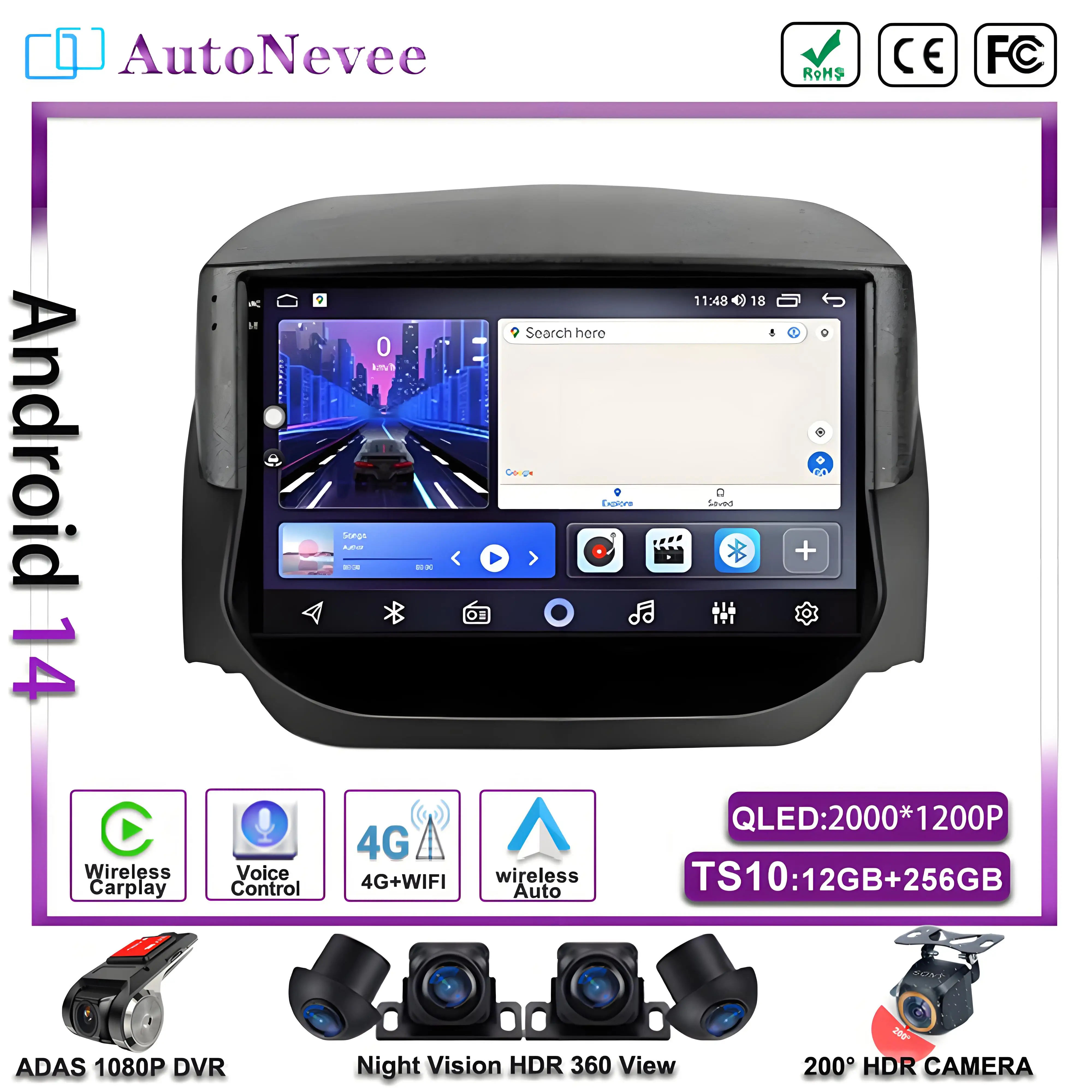 Android 14 For Ford EcoSport Eco Sport 2014 2015 2016 2017 2018 Screen Stereo Car Radio Multimedia Player Navigation GPS 5G Wifi
Android 14 For Ford EcoSport Eco Sport 2014 2015 2016 2017 2018 Screen Stereo Car Radio Multimedia Player Navigation GPS 5G Wifi