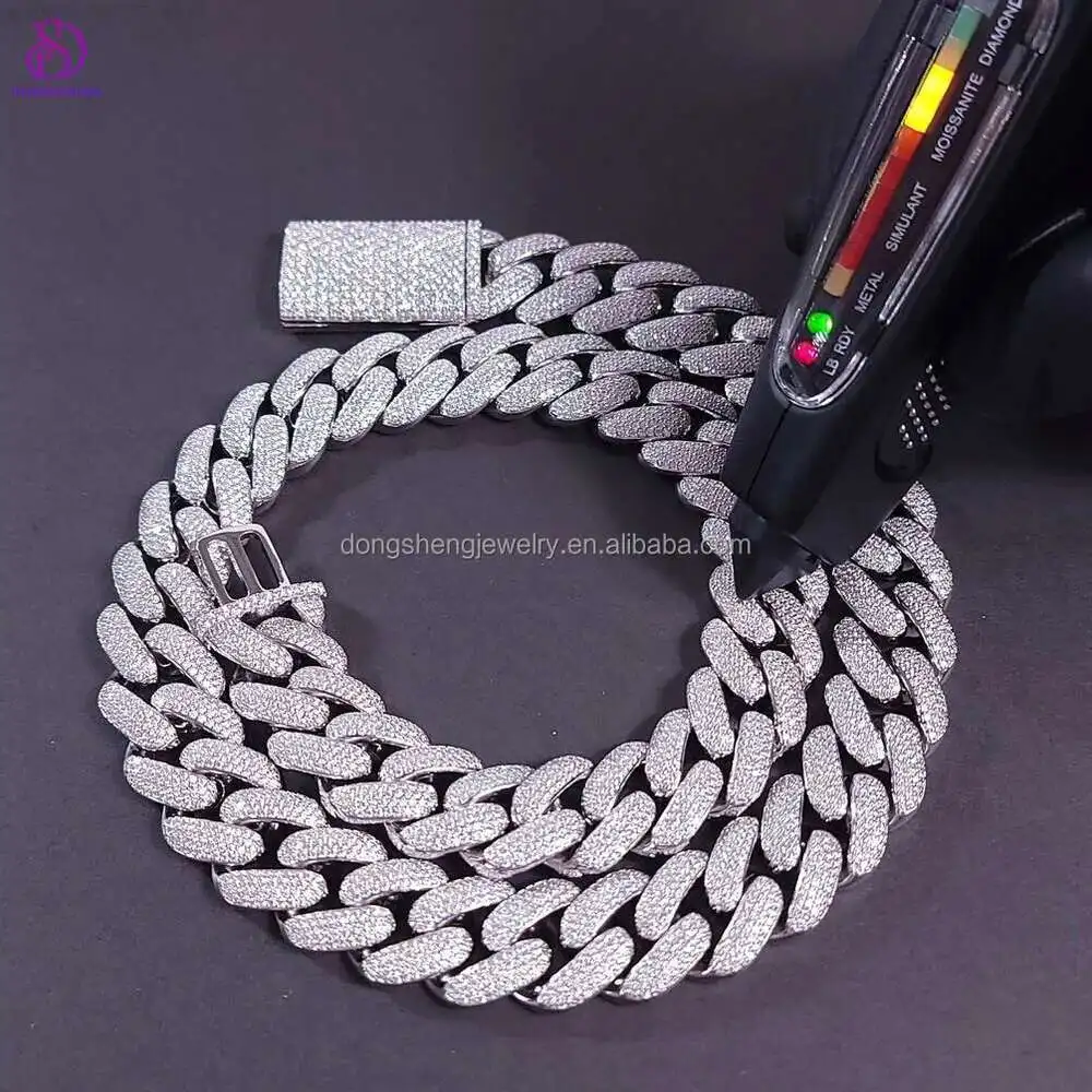 Custom High Quality 925 Silver Moissanite Cuban Chain 20mm Ice Out Vvs Diamond Moissanite Fashion Jewelry Necklaces for Mens
Custom High Quality 925 Silver Moissanite Cuban Chain 20mm Ice Out Vvs Diamond Moissanite Fashion Jewelry Necklaces for Mens